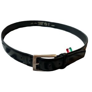 🇮🇹Italian Handmade Black Leather Belt – Size 38